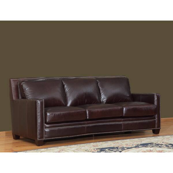 Simplicity Leather Sofa Overstock 9955580