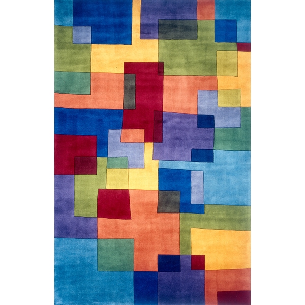 Momeni New Wave Multicolor Hand-Tufted and Hand-Carved Wool Rug - Multi - 9'6" x 13'6"