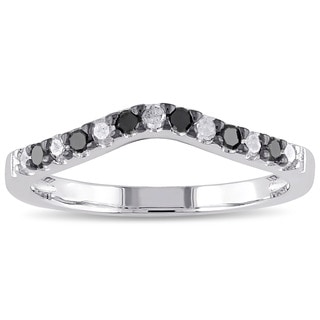 miadora sterling silver 13ct tdw black and white diamond anniversay stackable contour wedding band - Silver Wedding Ring miadora sterling silver 13ct tdw black and white diamond anniversay stackable contour wedding band - Silver Wedding Ring