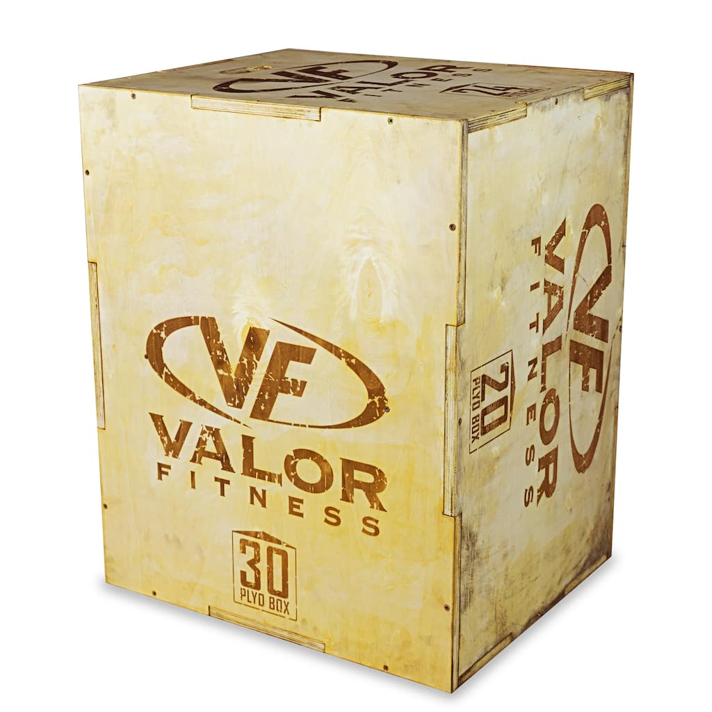 Valor Fitness PBX Wooden Plyometric Jump Boxes for Strength and Conditioning Training, 20/ 24/ 30in