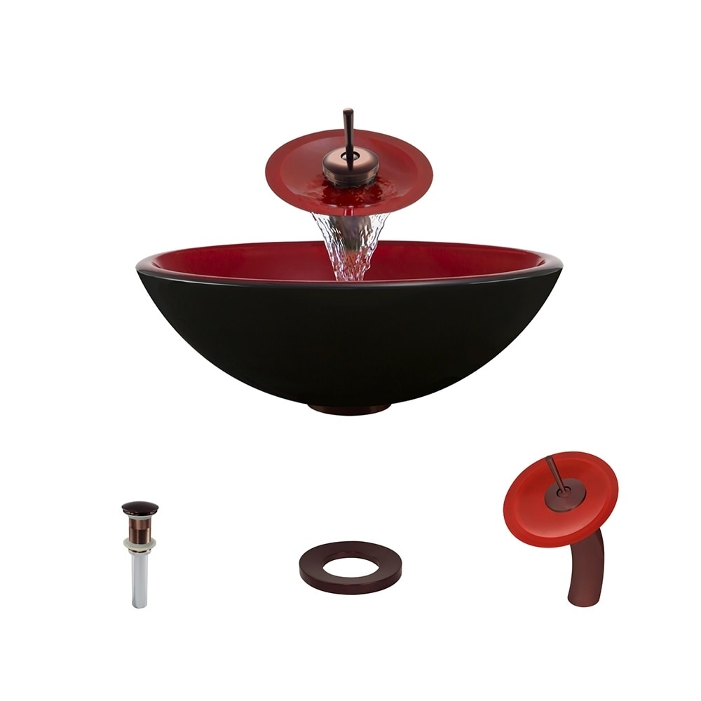 Mr Direct 606 Oil Rubbed Bronze Bathroom Sink and Faucet Ensemble