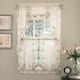 Old World Floral Embroidered Sheer Kitchen Curtain Parts- Tiers, Swags and Valances
