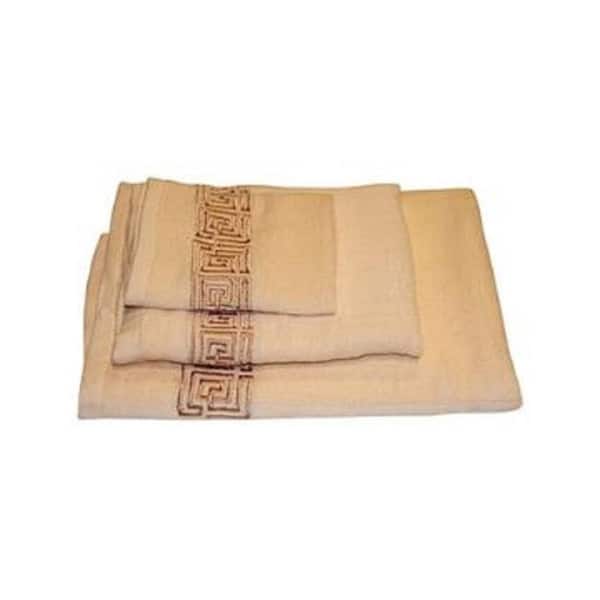 Dainty Home Helena Greek Key Cotton 3 Piece Bath Towel Set Greek Key Cotton 3 Piece Bath Towel Set