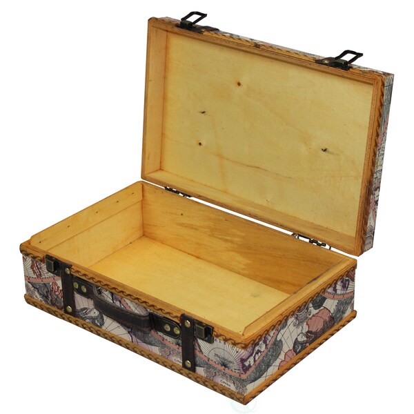 vintage world map suitcase