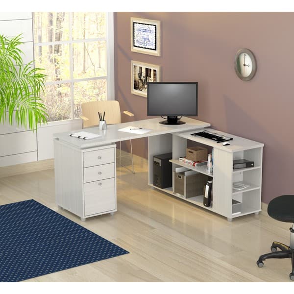 Shop Inval L Shaped Computer Workstation Desk On Sale Free