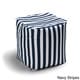 preview thumbnail 12 of 12, Jaxx Bean Bags Luckie Indoor/Outdoor Patio Ottoman Navy Stripes