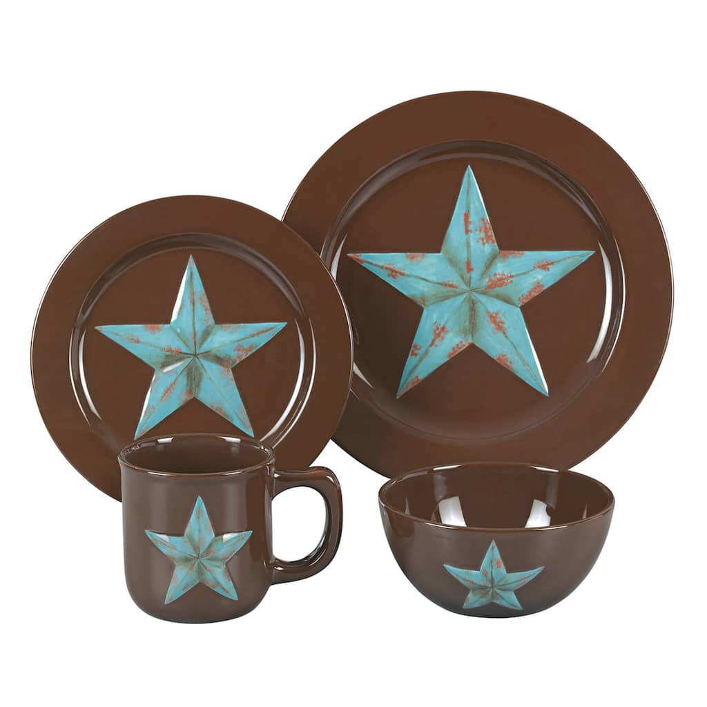 HiEnd Accents Turquoise Star 16-piece Dinnerware Set
