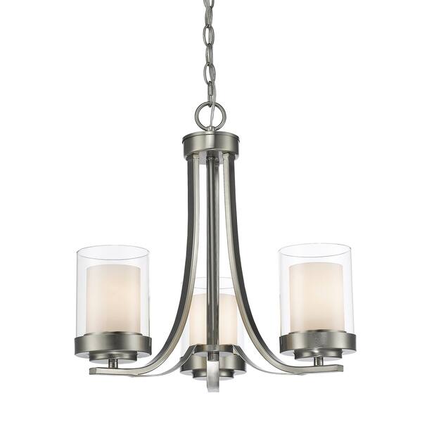 slide 1 of 1, Avery Home Lighting Willow 3-light Brushed Nickel Chandelier