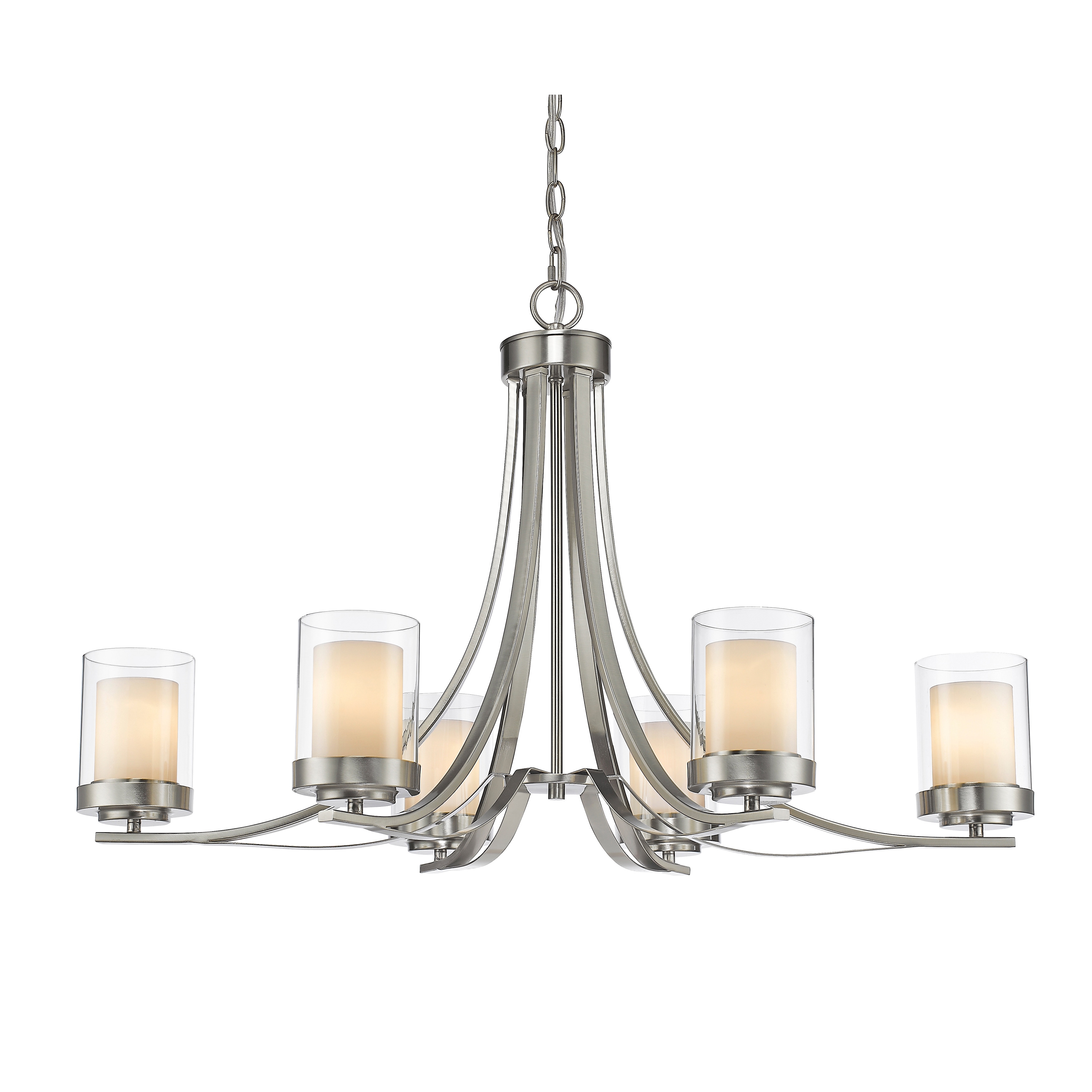 Avery Home Lighting Willow 6-light Brushed Nickel Chandelier (Brushed Nickel) - Chandeliers For Bedrooms by Overstock.com