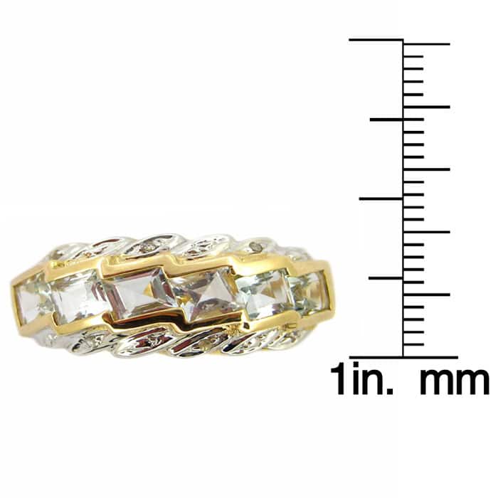 Kabella 14k Yellow Gold Aquamarine Diamond Accent Ring (Size 7 only)