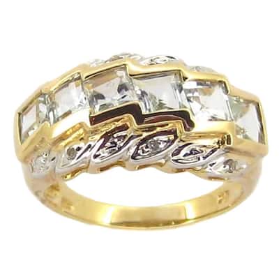 Kabella 14k Yellow Gold Aquamarine Diamond Accent Ring (Size 7 only)
