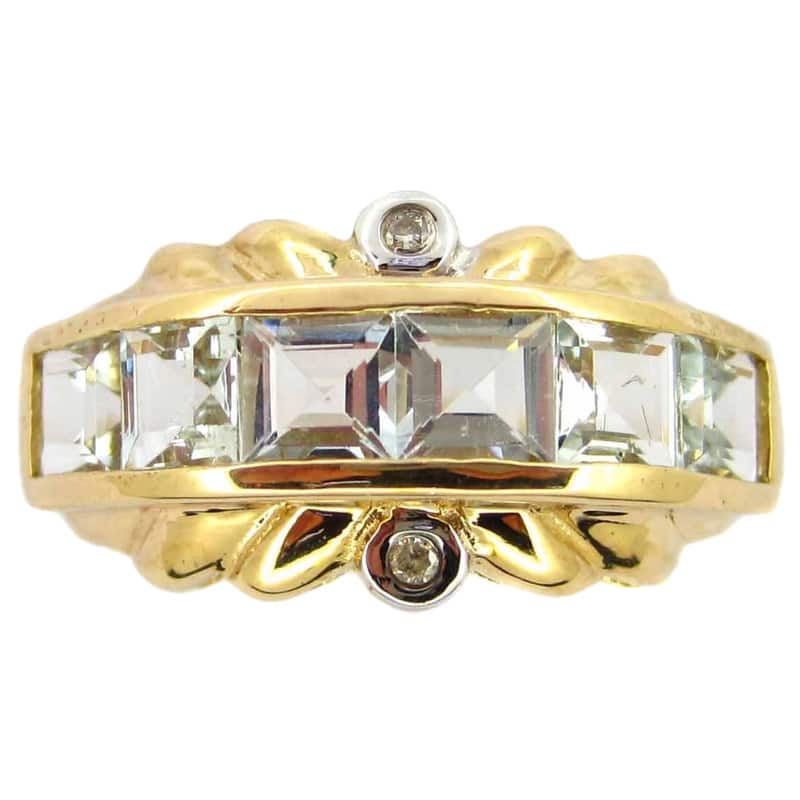 Kabella 14k Yellow Gold Aquamarine Ring
