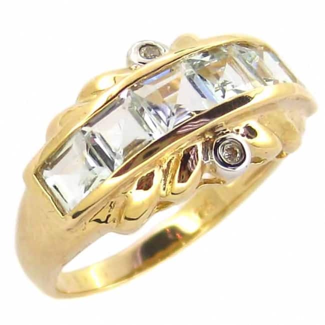 Kabella 14k Yellow Gold Aquamarine Ring