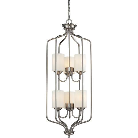 Avery Home Lighting Cardinal 6-light Matte Opal Glass Shade Pendant