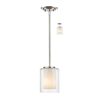Avery Home Lighting Willow 1-light Inner Matte Opal & Outer Clear Mini Pendant