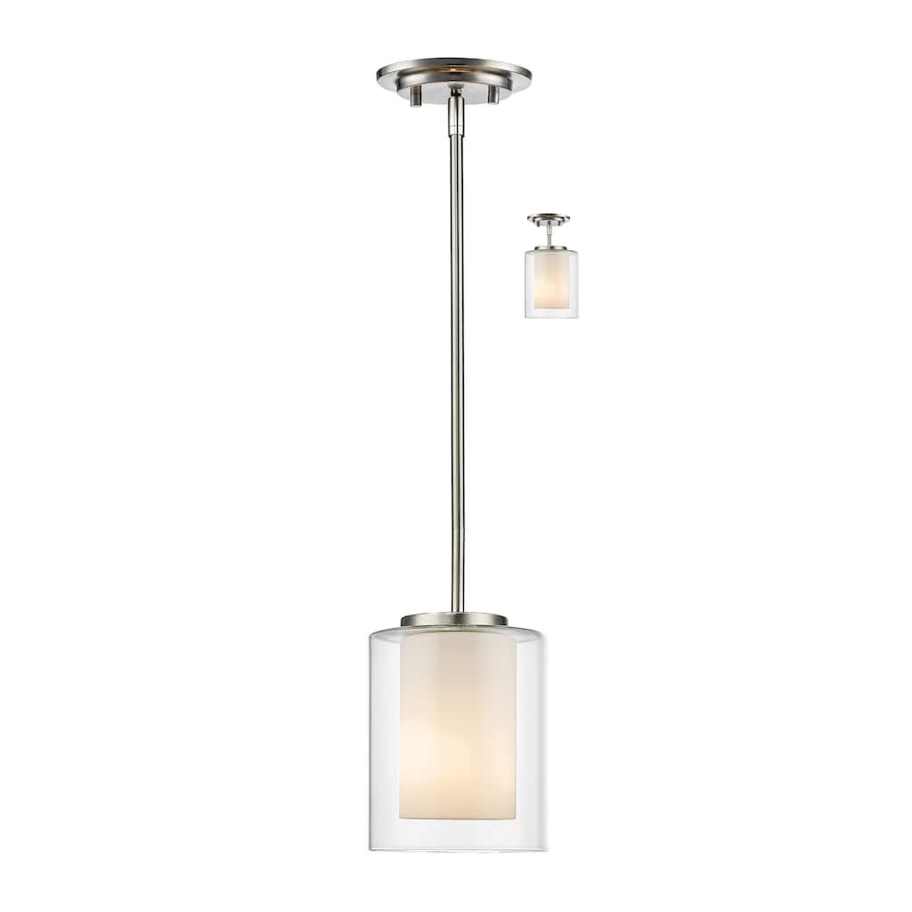 Avery Home Lighting Willow 1-light Inner Matte Opal & Outer Clear Mini Pendant