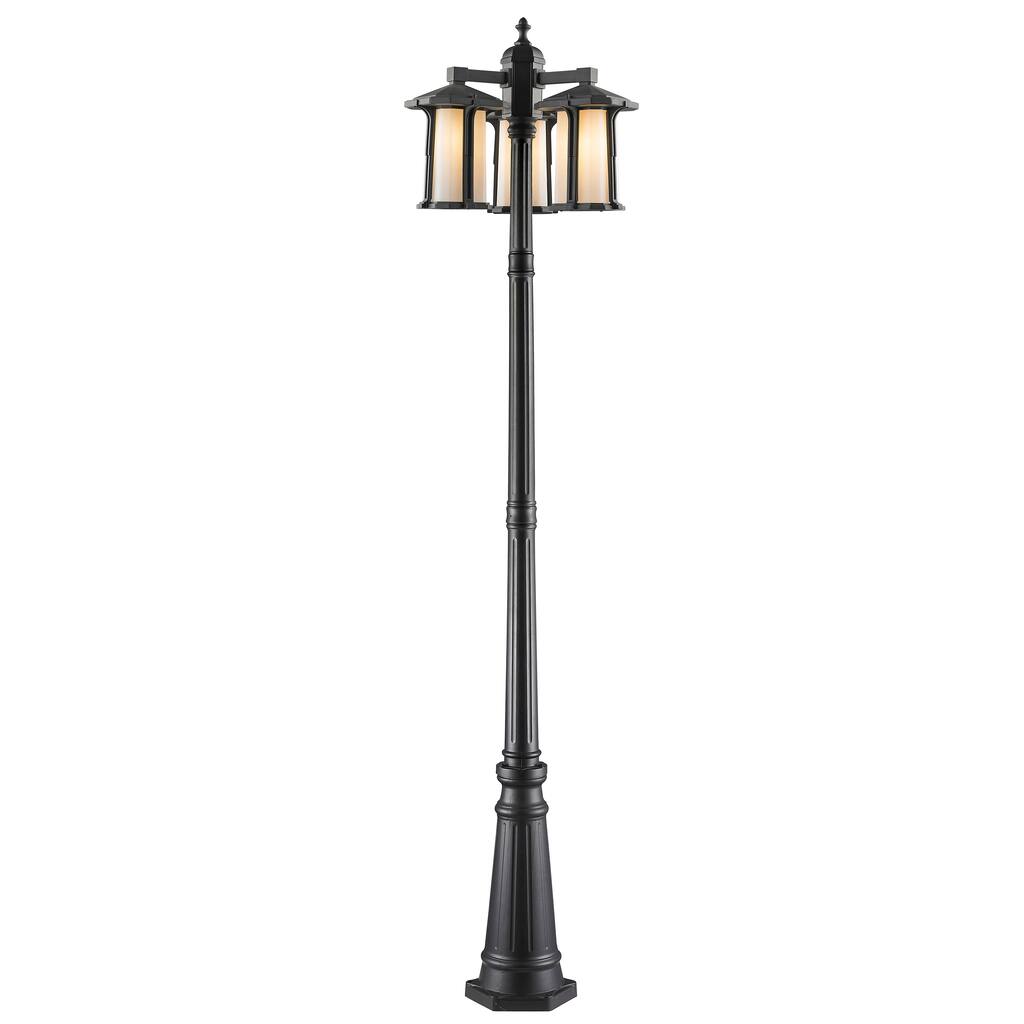 Avery Home Lighting Harbor Lane 3-Light Black Outdoor Post Light