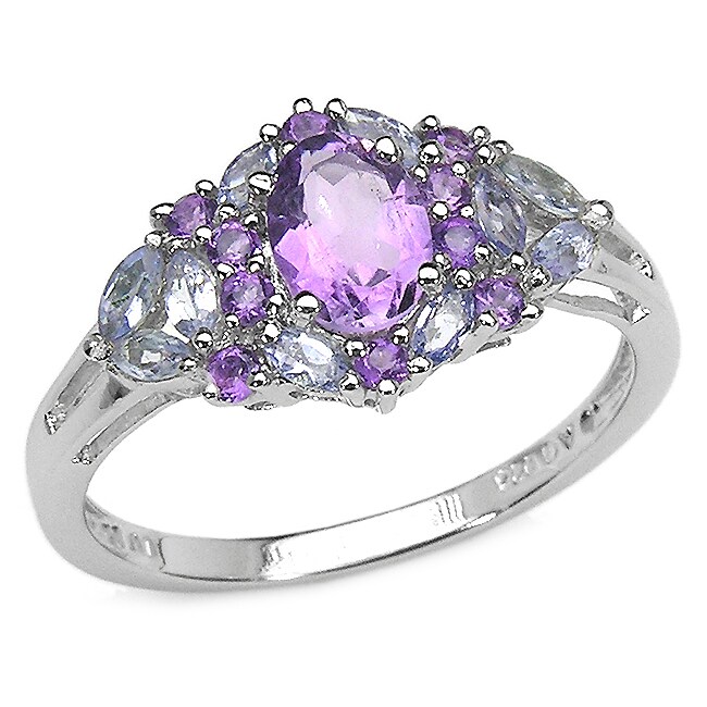 Shop Malaika 2.31 Carat Amethyst and Tanzanite .925 Sterling Silver ...