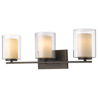 Avery Home Lighting Willow 3-light Inner Matte Opal and Outer Clear Vanity