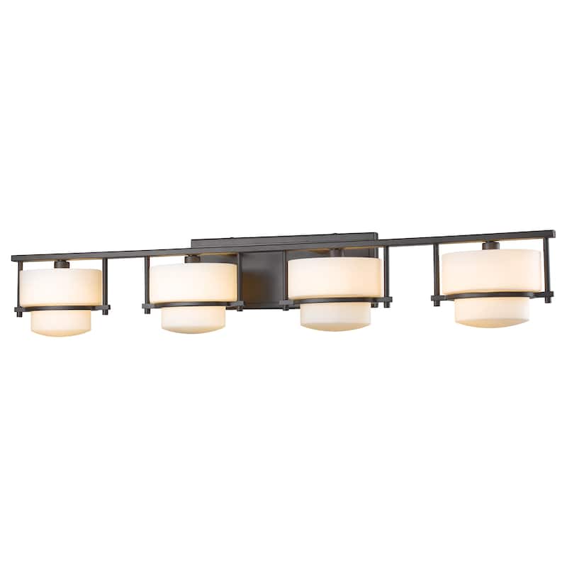 Avery Home Lighting Porter 4-light Bronze Matte Opal Vanity