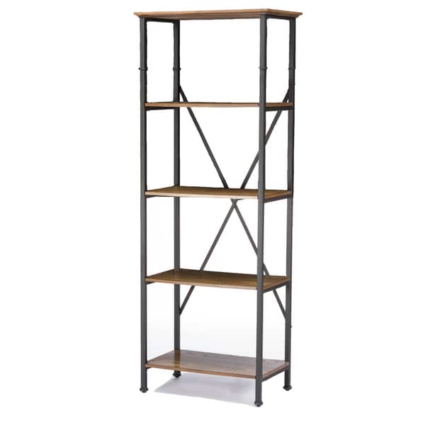 Lancashire Wood & Metal Bookcase Overstock 9958409