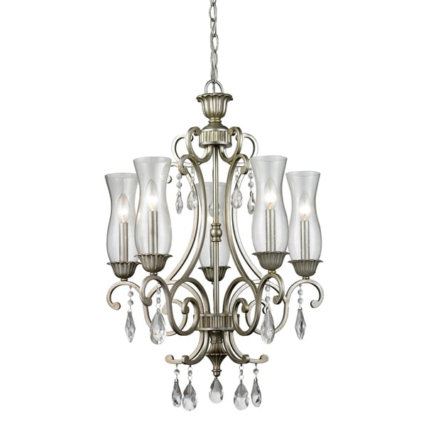 Odysseus Chrome and Crystal 5 light Chandelier