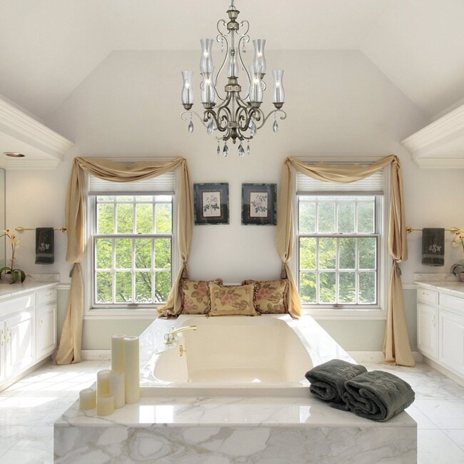 Avery Home Lighting Melina 9-Light Antique Silver Chandelier (Antique Silver Chandelier) - Chandeliers For Bedrooms by Overstock.com