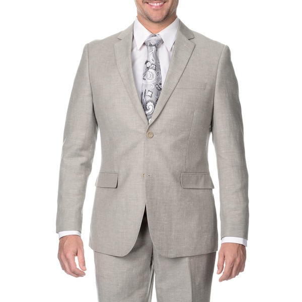 Shop Reflections Men's Tan 2button Linen Suit On Sale Free