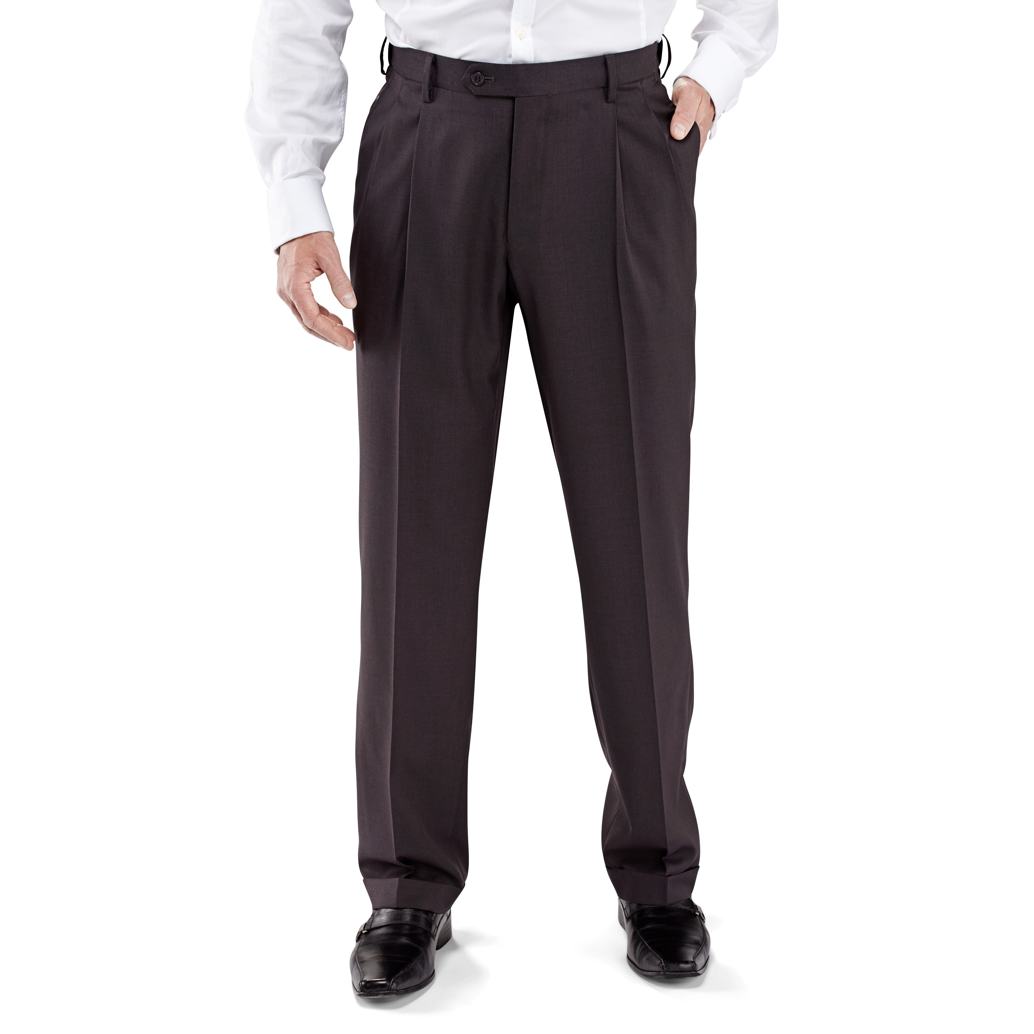 Mens Black 36 X 34 Church Office Pleated Front Dress Pants