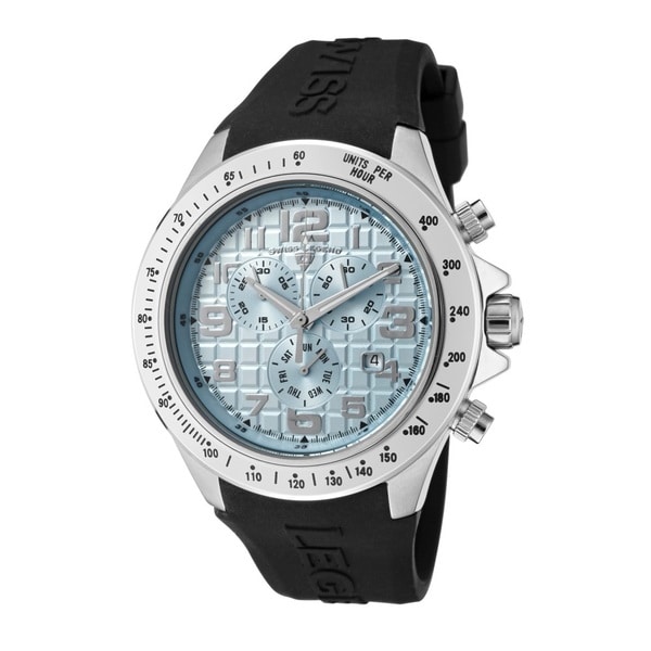 Swiss Legend Mens SL 30041 012 Eograph Light Blue Grid Text Watch