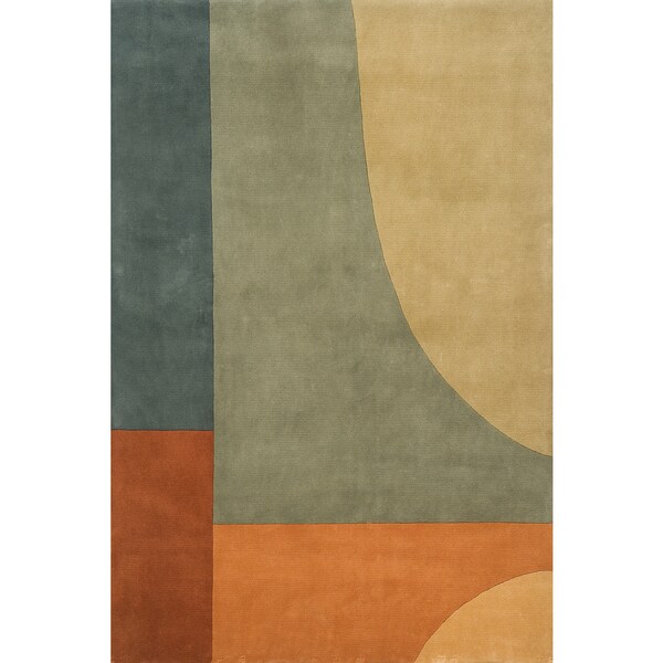 Momeni New Wave Multicolor Hand-Tufted and Hand-Carved Wool Rug - 5'3" x 8'