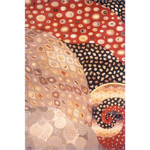 Momeni New Wave Multicolor Hand-Tufted and Hand-Carved Wool Rug (5'3 x 8')