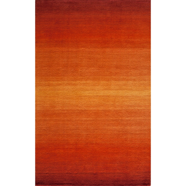 Manhattan Ombre Orange Hand loomed Wool Rug (5 x 7)   17112094