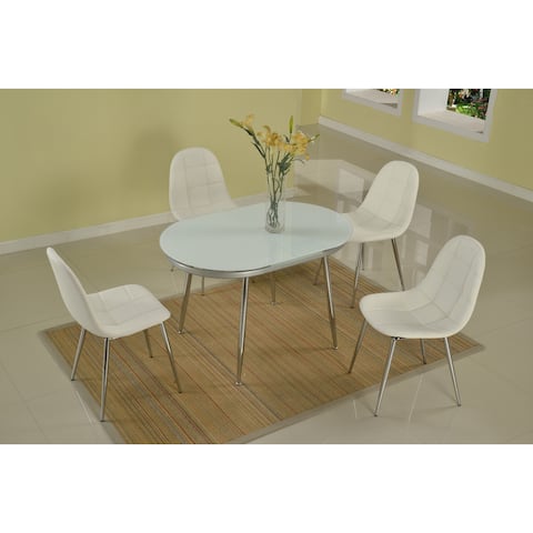 Somette Dolores White Upholstered Back Dining Chair (Set of 4)