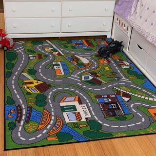 Kids Tween Rugs Area For Less Ottomanson Jenny Babies Collection Multicolor Non Slip Rubber Children S City Streets Design Area Rug