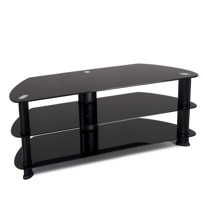 Laguna Corner Satin Black TV Stand, for up to 65" TVs