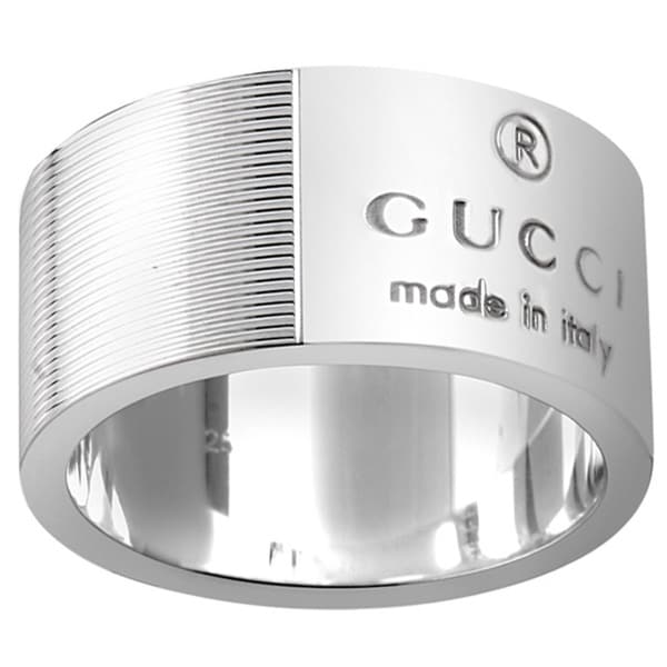Gucci Sterling Silver Signature Band Ring - Free Shipping Today ...