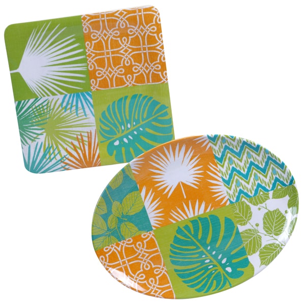 Certified International Paradise Painted 2-piece Platter Set