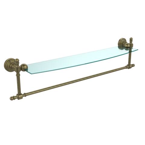Allied Brass Retro Wave Collection Glass Shelf with Towel Bar