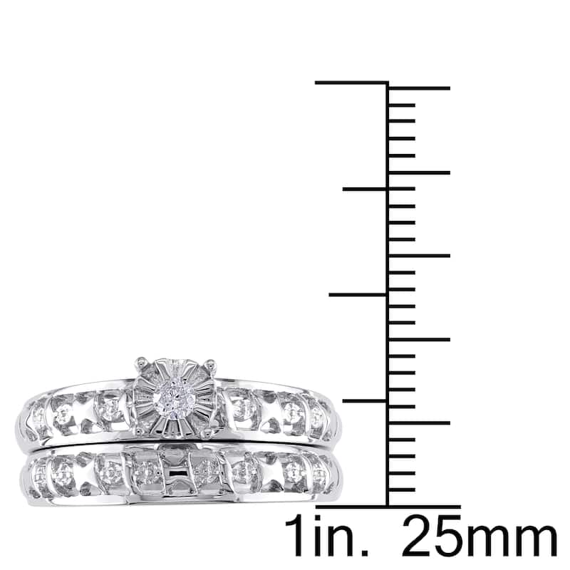 Miadora Sterling Silver Diamond Accent Bridal Ring Set