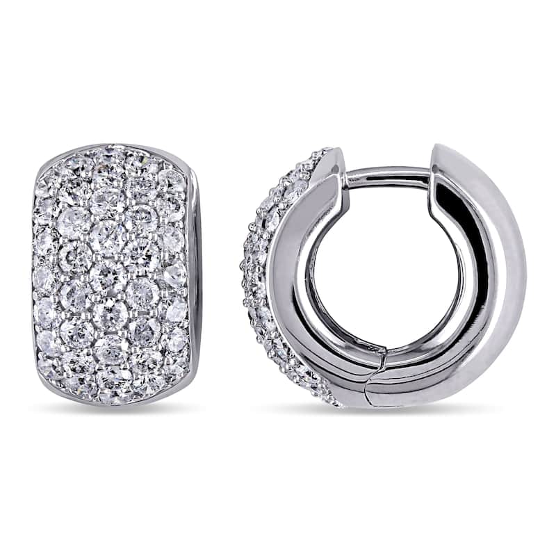 Miadora 18k White Gold 2 1/8ct TDW Diamond Cuff Earrings - 13.7 mm x 9 mm x 14.8 mm - 13.7 mm x 9 mm x 14.8 mm