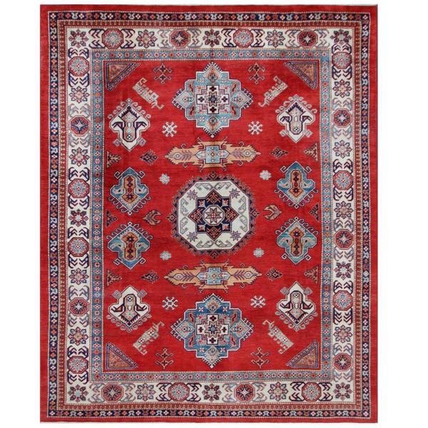 Herat Oriental Afghan Hand knotted Tribal Kazak Red/ Ivory Wool Rug (6