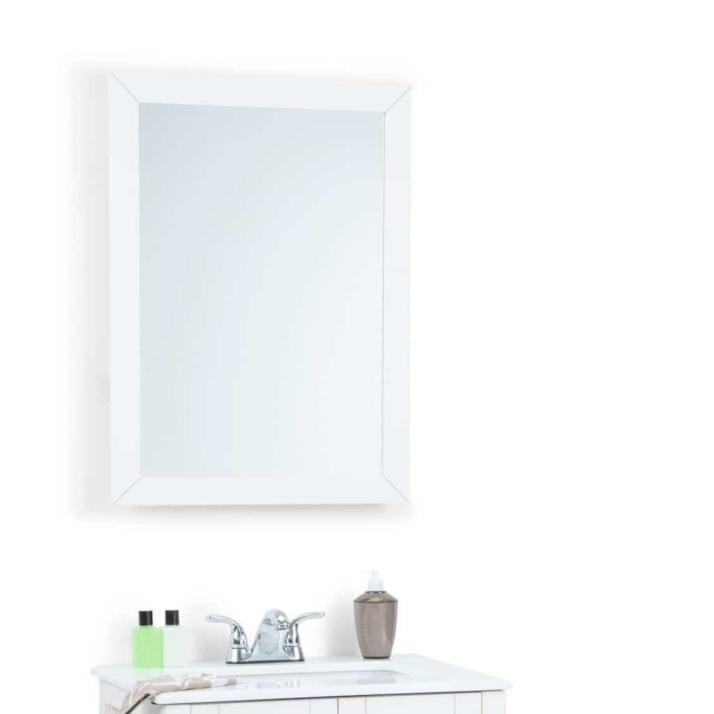 WYNDENHALL Belmont 22 inch x 30 inch Bath Vanity Décor Mirror in Off White
