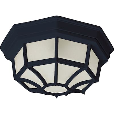 Maxim Black Die Cast Aluminum Frosted Shade EE 1-light Outdoor Ceiling Mount Light