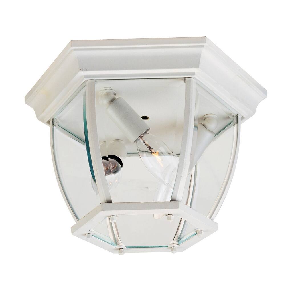 White Clear Shade Maxim 3-light Outdoor Ceiling Mount Light