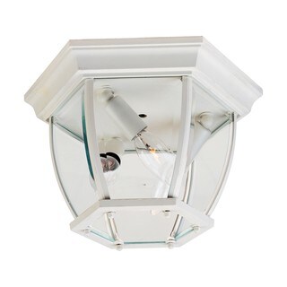 White Clear Shade Maxim 3-light Outdoor Ceiling Mount Light