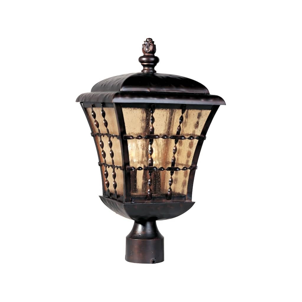 Maxim Bronze Aluminium Shade Orleans 3-light Outdoor Pole/Post Mount