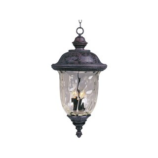 Maxim Bronze Die Cast Water Glass Shade Carriage House Dc 3-light Outdoor Hanging Lantern
