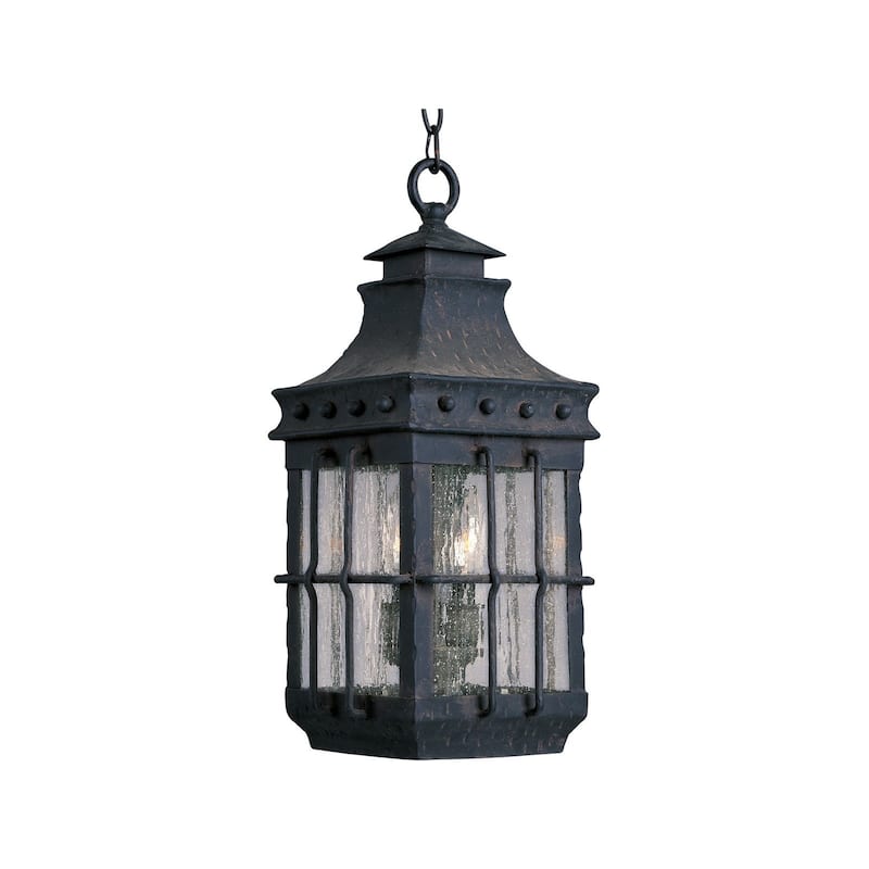Maxim Forged Iron Seedy Shade Nantucket 3-light Outdoor Hanging Lantern