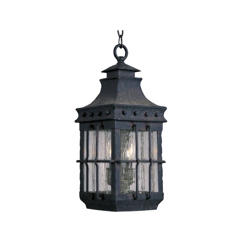 Maxim Forged Iron Seedy Shade Nantucket 3-light Outdoor Hanging Lantern